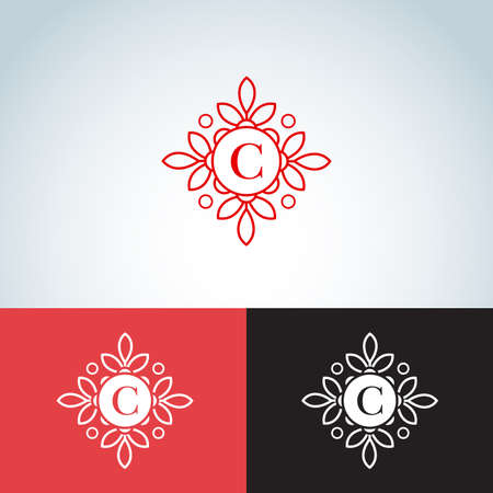 C letter monogram, template, badge template, vector illustration.のイラスト素材
