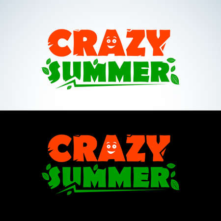 Crazy Summer apparel tshirt design. Colorful Summer Typography.のイラスト素材