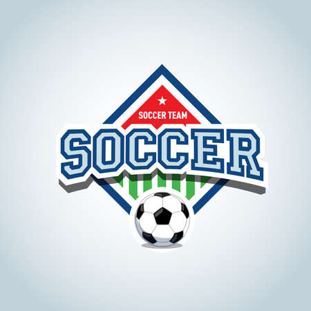 Soccer logo. Soccer football badge logo design template, sport logotype template. Soccer Themed T shirt. Football logo. Isolated Vector illustration.のイラスト素材
