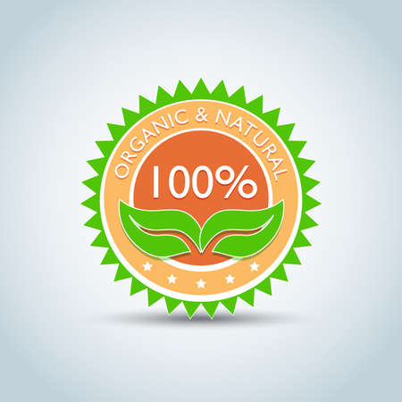 Eco template, bio label with retro vintage design.のイラスト素材