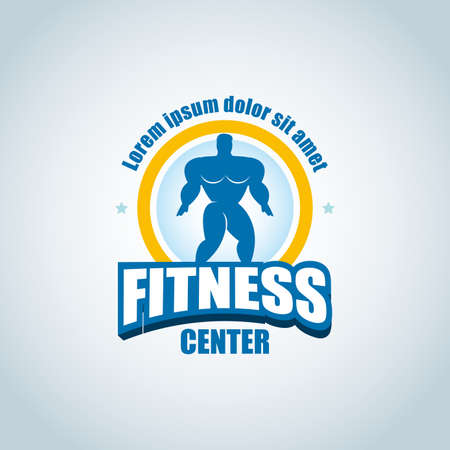 Fitness icon template. Gym club icon.のイラスト素材