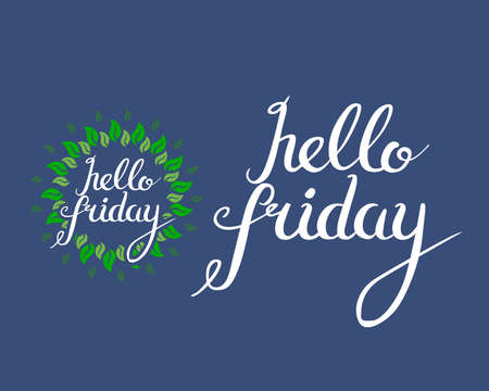 Hello friday apparel t shirt fashion design, vector illustration. Wall Decor.のイラスト素材