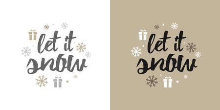 Let it snow! Christmas and New Year card, t-shirt design. Vector illustration.のイラスト素材