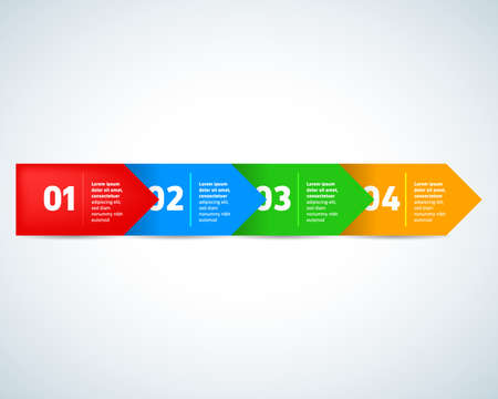 Step by step infographic design 3d boxes on simple background with numbers and text can be used for workflow layout, diagram, chart, number options, web design.のイラスト素材