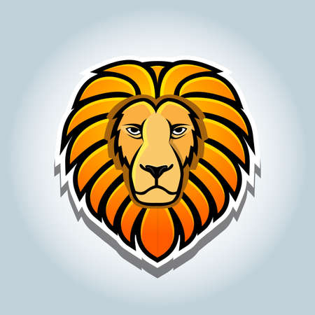 A Lion head mascot logo vector illustration, t-shirt graphic.のイラスト素材
