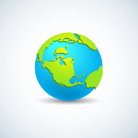 Modern 3d world map concept isolated on transparent background. World planet, vector earthのイラスト素材