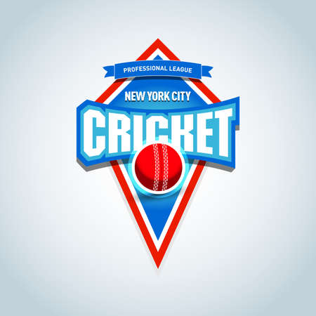 Cricket sports logo, label, emblem. Cricket isolated badge logo, sport t-shirt graphics. Club emblem, college league logo, sport tournament, championship designのイラスト素材