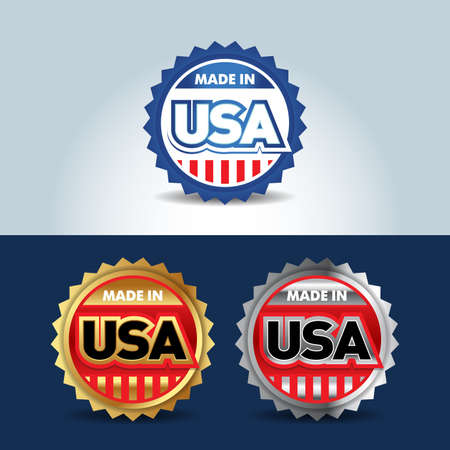 Metal USA and made in USA icons. Set of vector icons, labels, logos. Vote USA logo concept.のイラスト素材