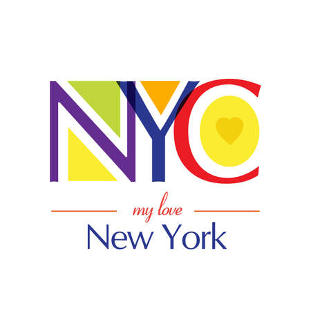My love New York typography, t-shirt print graphics, vector illustrationのイラスト素材