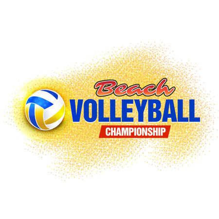 Beach Volleyball Championship Label Banner Emblem Logo Icon T
