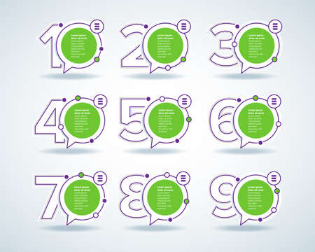 infographic design template with icons and 9 numbers options or steps. Can be used for process diagram, presentations, workflow layout, banner, flow chart, info graphのイラスト素材