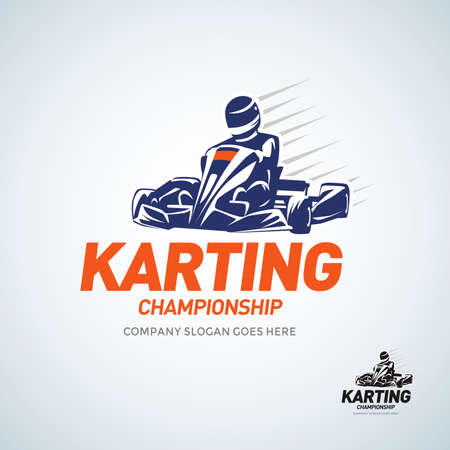 Karting Club Racing Competition Silhouette.のイラスト素材