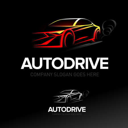 'Autodrive' car logotype - car service and repair, icon set.のイラスト素材