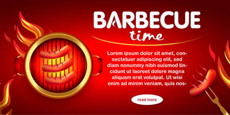BBQ colorful poster designs, party design, invitation, ad design. Barbecue BBQ template menu design. Barbecue Food Flyer. Barbecue advertisement.のイラスト素材