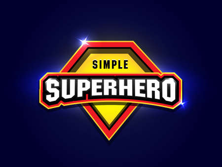 Simple Super hero with powerful typography, vectors for t-shirt graphics. Super hero apparel t-shirt design.のイラスト素材