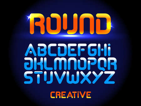 Future font creative modern alphabet fonts. Typography colorful bold rounded font.のイラスト素材