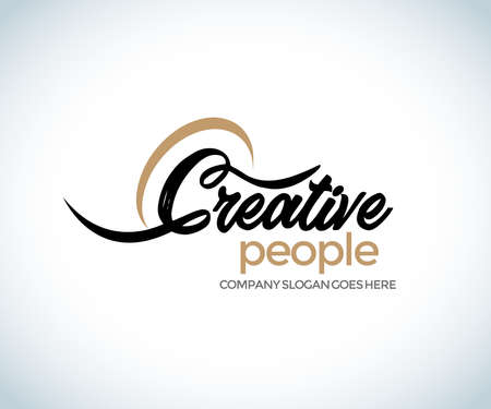 Creative people Letter C Logo. C Letter Design Vector illustration. C Brush Stroke Letter Logo Design. Black Paint Logo Leters Iconのイラスト素材