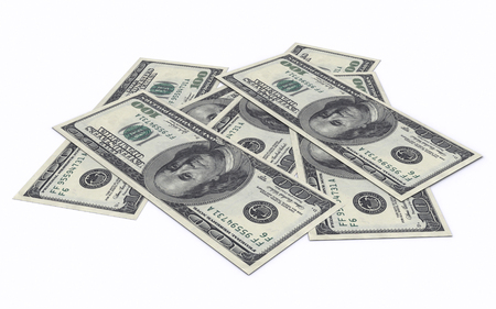 100 US Dollar on deskの写真素材