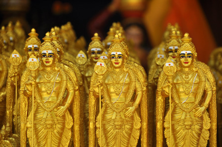 Murugan Lord mini statue in Batu Caves Malaysiaの写真素材