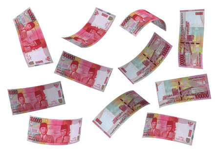 3D Indonesian rupiah money white backgroundの写真素材