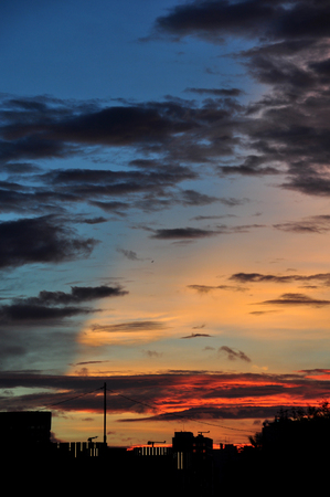 The silhouette sunsetの写真素材