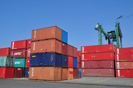 Jakarta, Indonesia - November 15, 2015 : Activities in the port of Tanjung Priok Port Jakarta - Indonesiaのeditorial素材