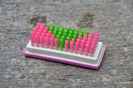 Plastic brush for cleaning on the ground