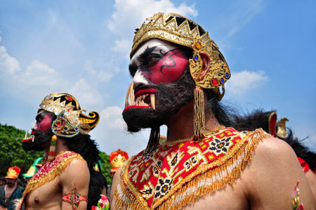 Central Java, Indonesia - October 28, 2012 : Buto Cakil's figure at an art event in Central Java - Indonesia. Buto Cakil is a giant character in Indonesian wayang playsのeditorial素材