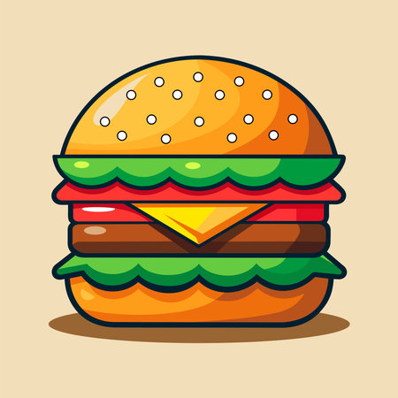 Burger vector illustration image square formatのイラスト素材