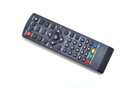 Digital television remote isolated on white backgroundの写真素材