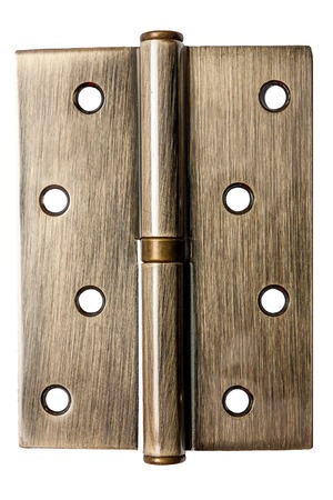 hinge old bronze door isolatedの写真素材