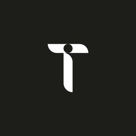 TI or IT Letter Logo Design. Creative Modern Simple Letters Vector Icon Logo Illustration Templateのイラスト素材
