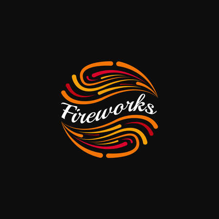 Fireworks Rocket Logo Design. With firecracker and sparks symbol. Luxury and premium logo templateのイラスト素材