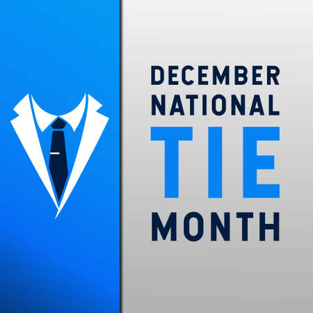 December National Tie Month. Premium and luxury background, greeting card, letter, poster, or banner. With tie icon vectorのイラスト素材
