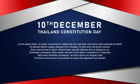 Thailand Constitution Day Background. 10 December. Copy space area. Greeting card, banner, vector illustration. With the Thailand national flag. Premium and luxury designのイラスト素材