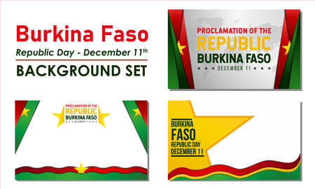 Proclamation of the Republic Day in Burkina Faso Background. December 11. Template for banner, greeting card, or poster. With star, anchor icon, and national flag. Premium vector illustrationのイラスト素材