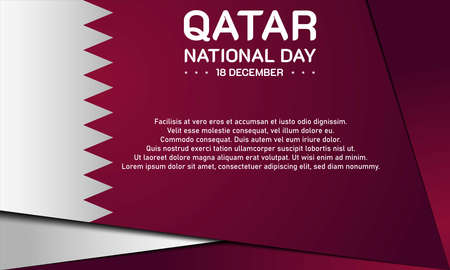 Qatar National Day Background. 18 December. Copy space area. Greeting card, banner, vector illustration. With the Qatar national flag. Premium and luxury designのイラスト素材