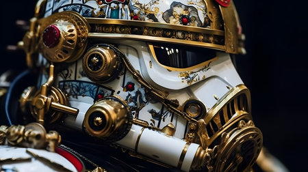 Close-up of a Japanese robot.の素材