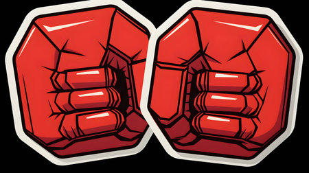 Boxing gloves. Vector illustration of a boxing glove in cartoon style.の素材