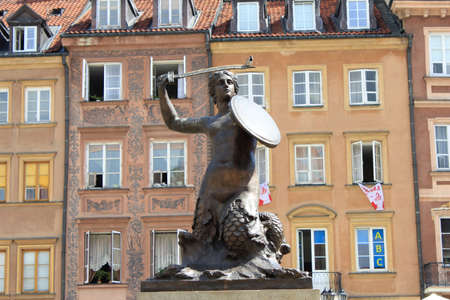 The Warsaw Mermaid in the Old Town Market Placeのeditorial素材