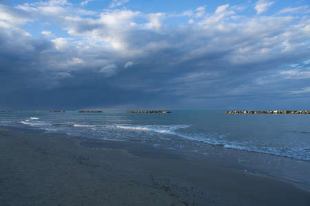 The storm is coming in Porto San Giorgio, Italy
