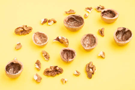 Walnuts kernels.Walnut. Walnut kernel background. nuts and seeds, healthy foodの写真素材