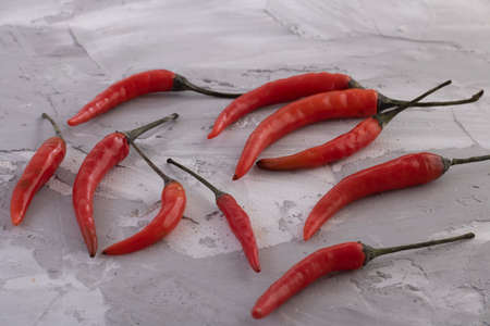 Red chili peppers, closeup viewの写真素材