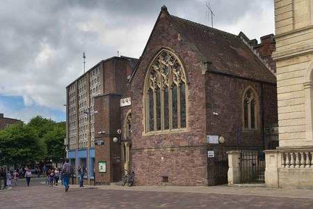 EXETER, UK, 11 July 2016: Cathedral Yard. Exeter. Devon. UKのeditorial素材