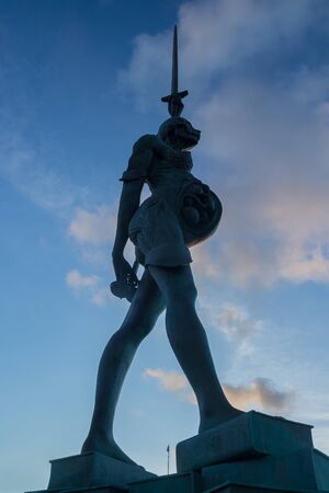 Ilfracombe, Devon, England, 13 July, 2016: Verity statue. Damien Hirstのeditorial素材