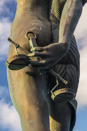 Ilfracombe, North Devon, England, 13 July, 2016: Verity - statue in Ilfracombe of the author Damien Hirstのeditorial素材