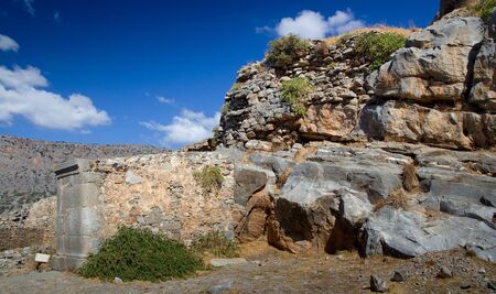 The ruins on the island-fortress of Spinalonga. Creteのeditorial素材