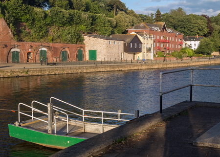cellars and houses on Exeter Quay. Pier. Exe river. Devon. UKの写真素材
