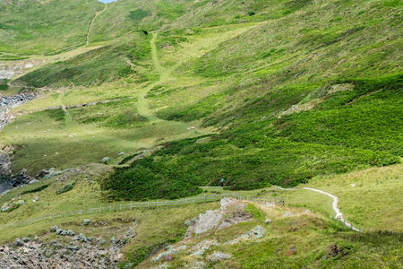 Pedestrian hiking trail on the north coast of Devon. Near the village of Mortehoe and Woolacombe. Englandの写真素材