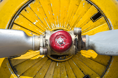 Propeller mechanism of an old aircraftの写真素材